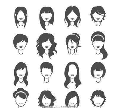 女子發型設計矢量圖